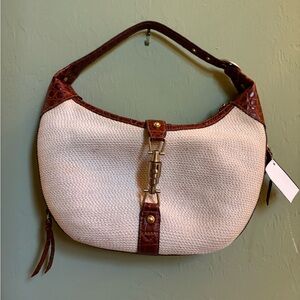 Eric Javits Elegant Cream and Brown Women's Bag